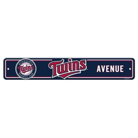 FREMONT DIE CONSUMER PRODUCTS INC Fremont Die 2324562309 4 x 24 in. Minnesota Twins Plastic Street Style Sign 2324562309